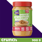 100% Natural Peanut Butter - Crunch with No added Sugar, Salt and Preservatives. 900 Grams